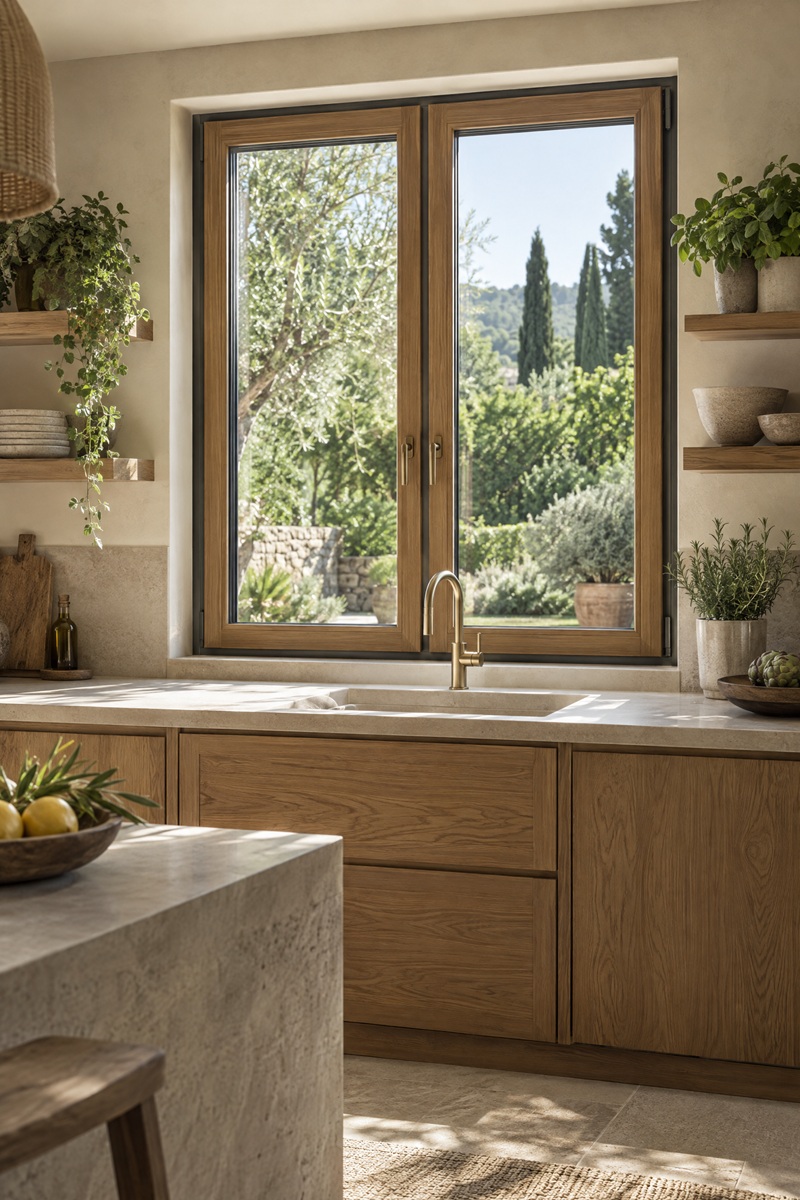 finestra legno alluminio cucina